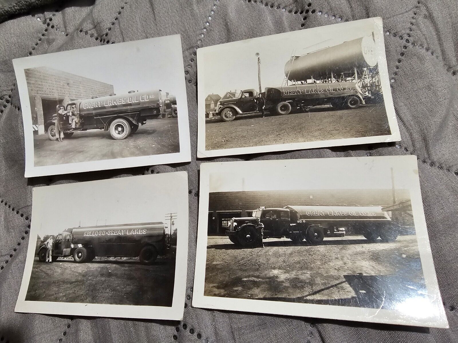 4 Vintage 1930s Great Lakes Gasoline Advertising Snapshots Trucks Photos