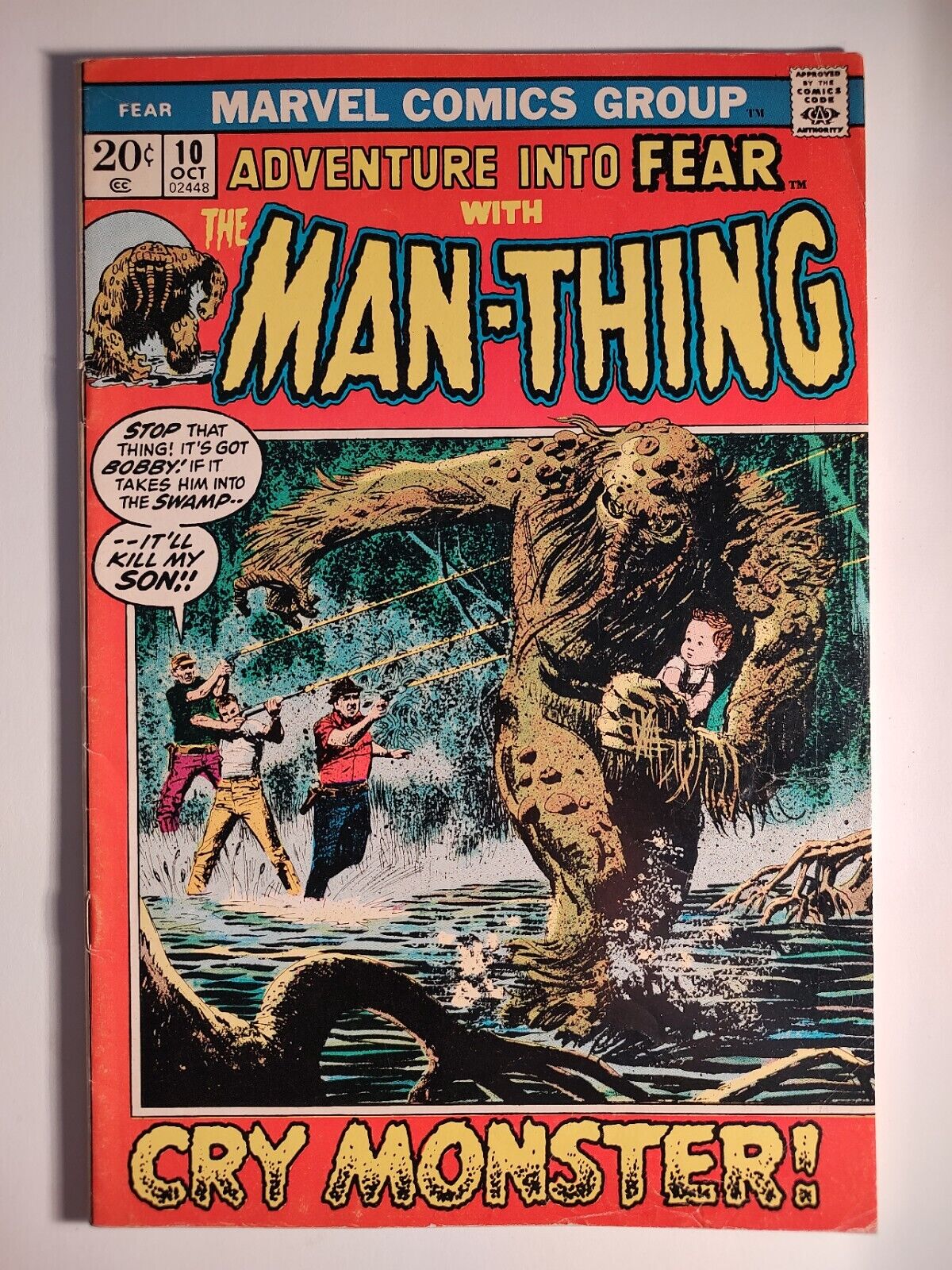 Adventure Into Fear #10, VG/F 5.0, Marvel 1972, 4th Man-Thing/1st Solo Series 🔑