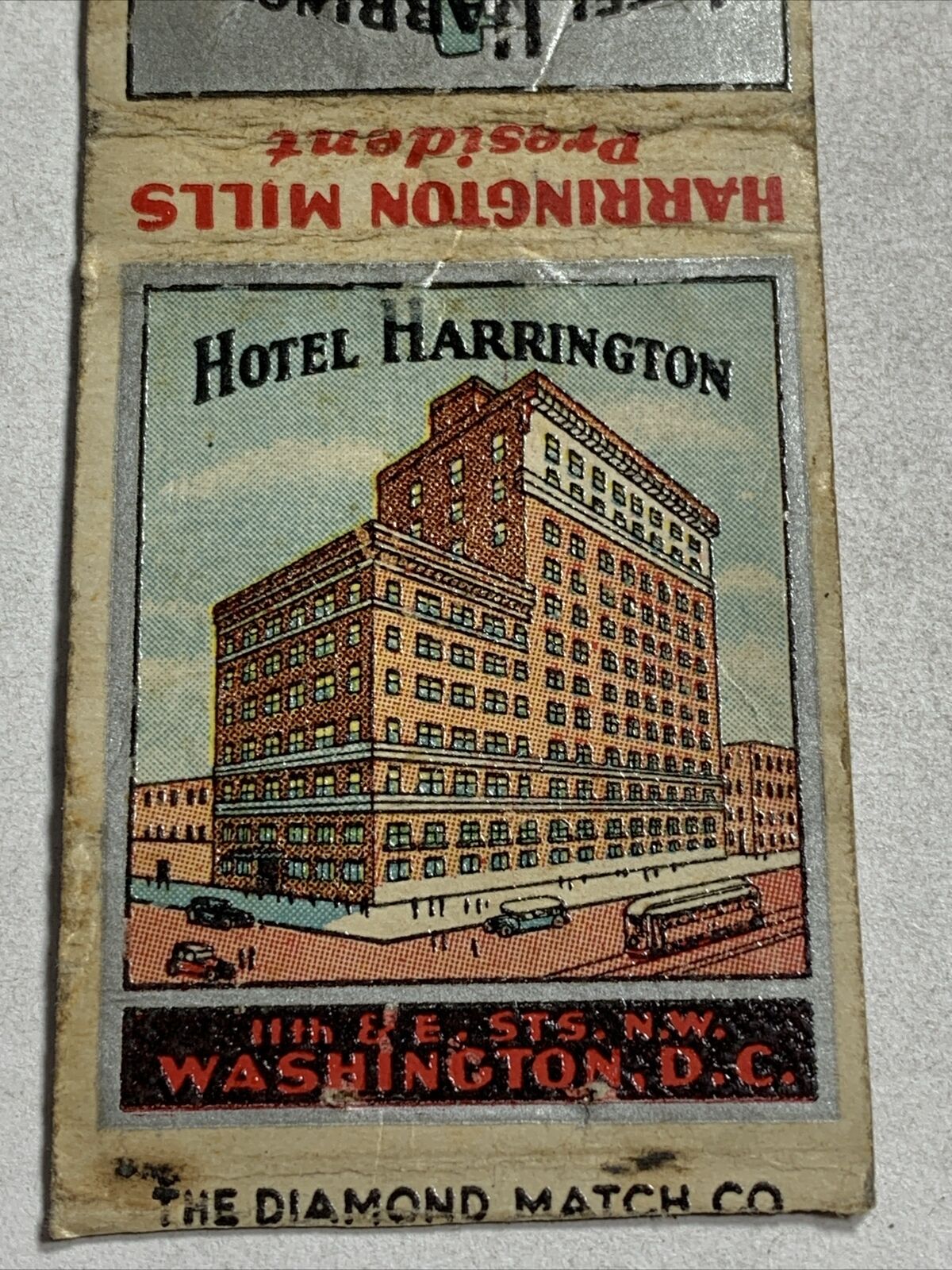 Matchbook Cover Hotel, Harrington Washington Dc