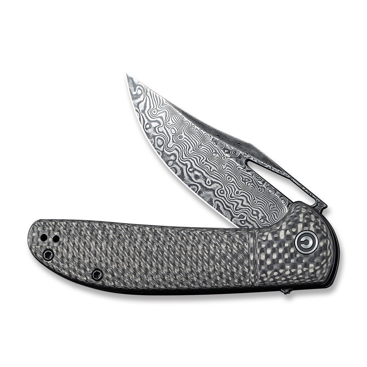 Civivi Knives Ortis Liner Lock C2013DS-1 Damascus Steel Carbon Fiber Black G10