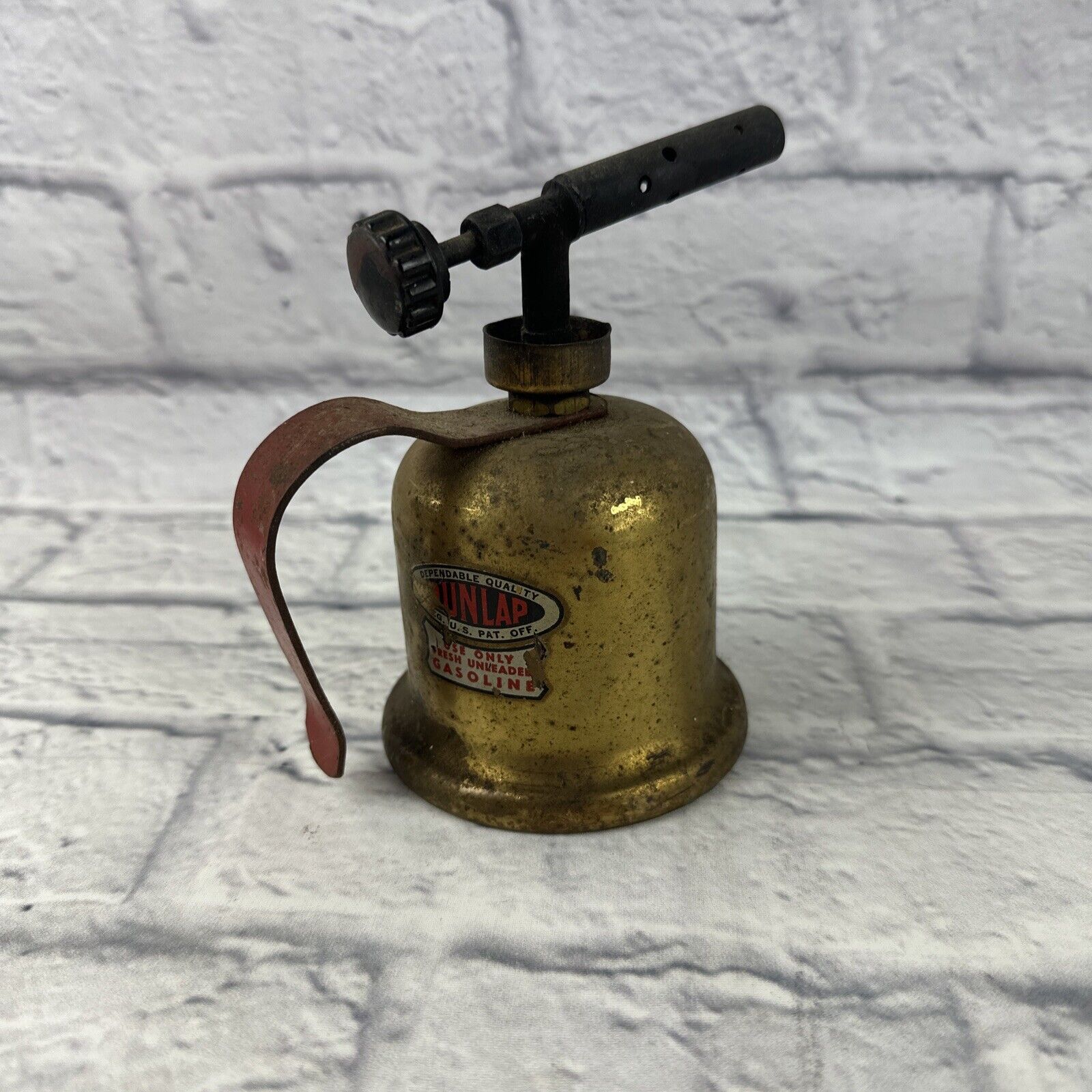 Vintage DUNLAP Brass Mini Denatured Alcohol Torch C3