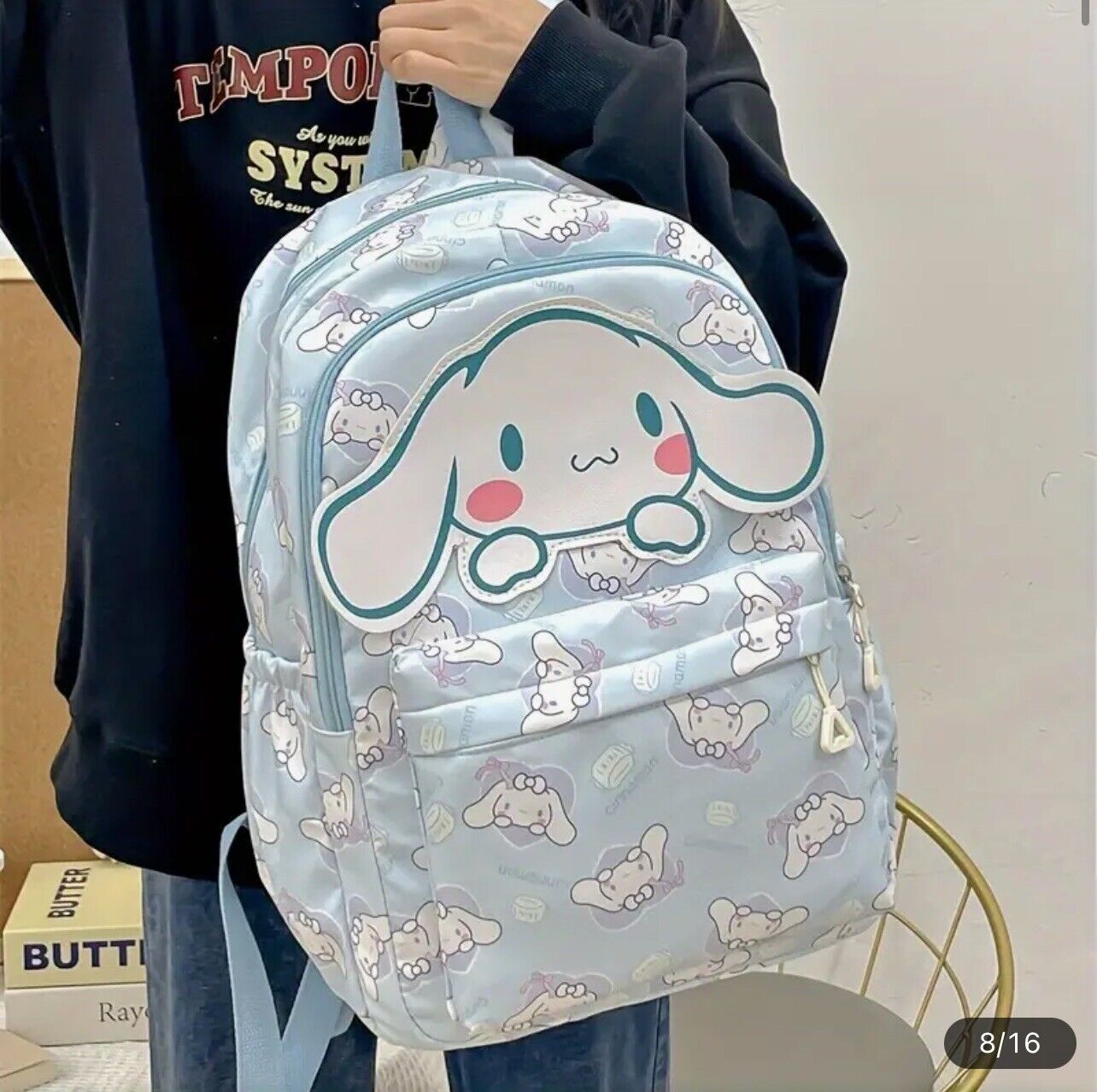 Sanrio Cinnamoroll Patterned BackPack Bag Blue Back To School Kawaii