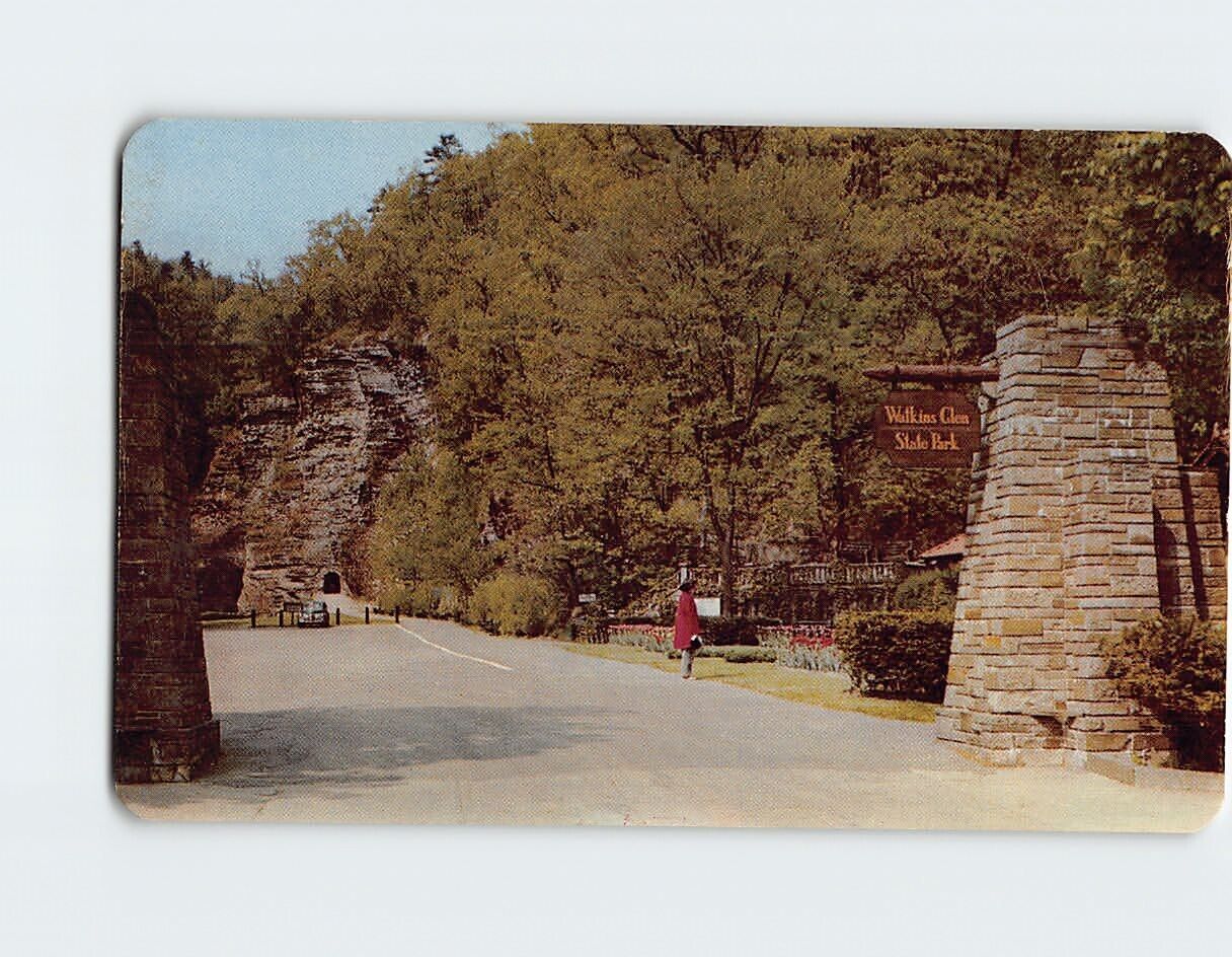 Postcard Main Entrance Watkins Glen State Park New York USA