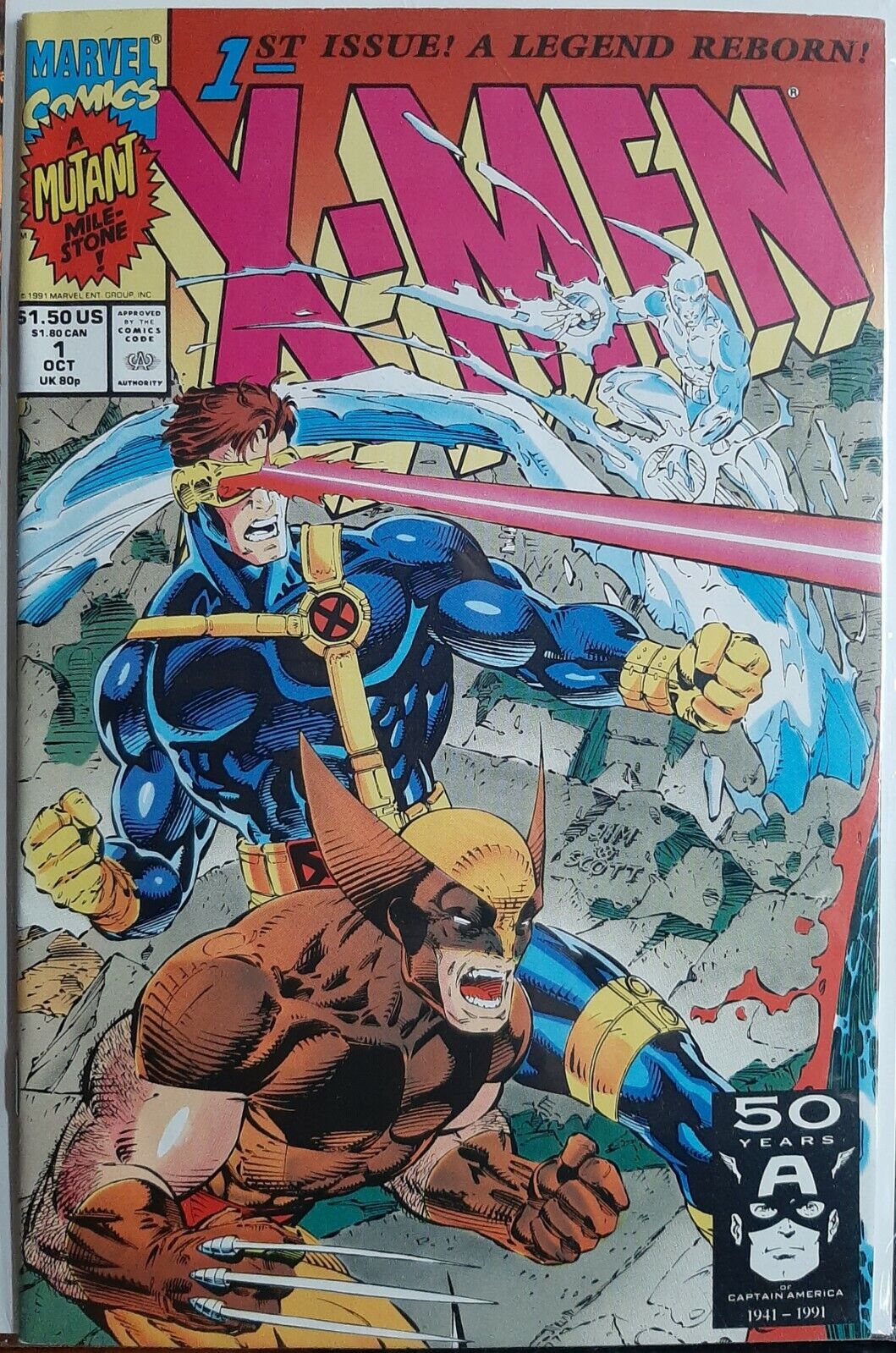 2 copies X-men #1 1991. ☆LOWEST PRICE for this edition. Near Mint+*