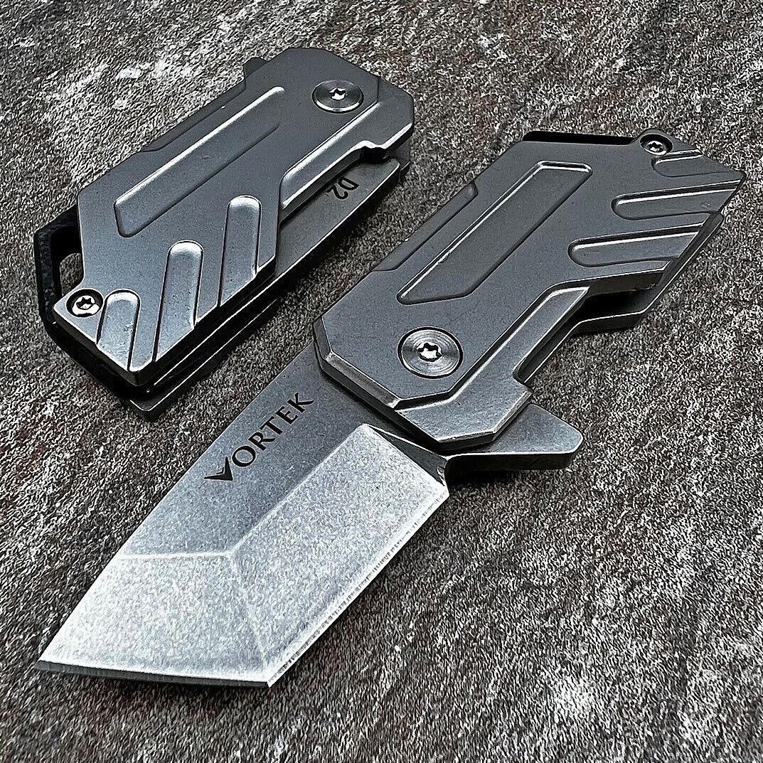 VORTEK TOAD Small Mini D2 Tanto Blade Stainless Keychain Folding Pocket Knife