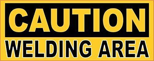 5in x 2in Caution Welding Area Sticker Car Truck Vehicle Bumper Decal