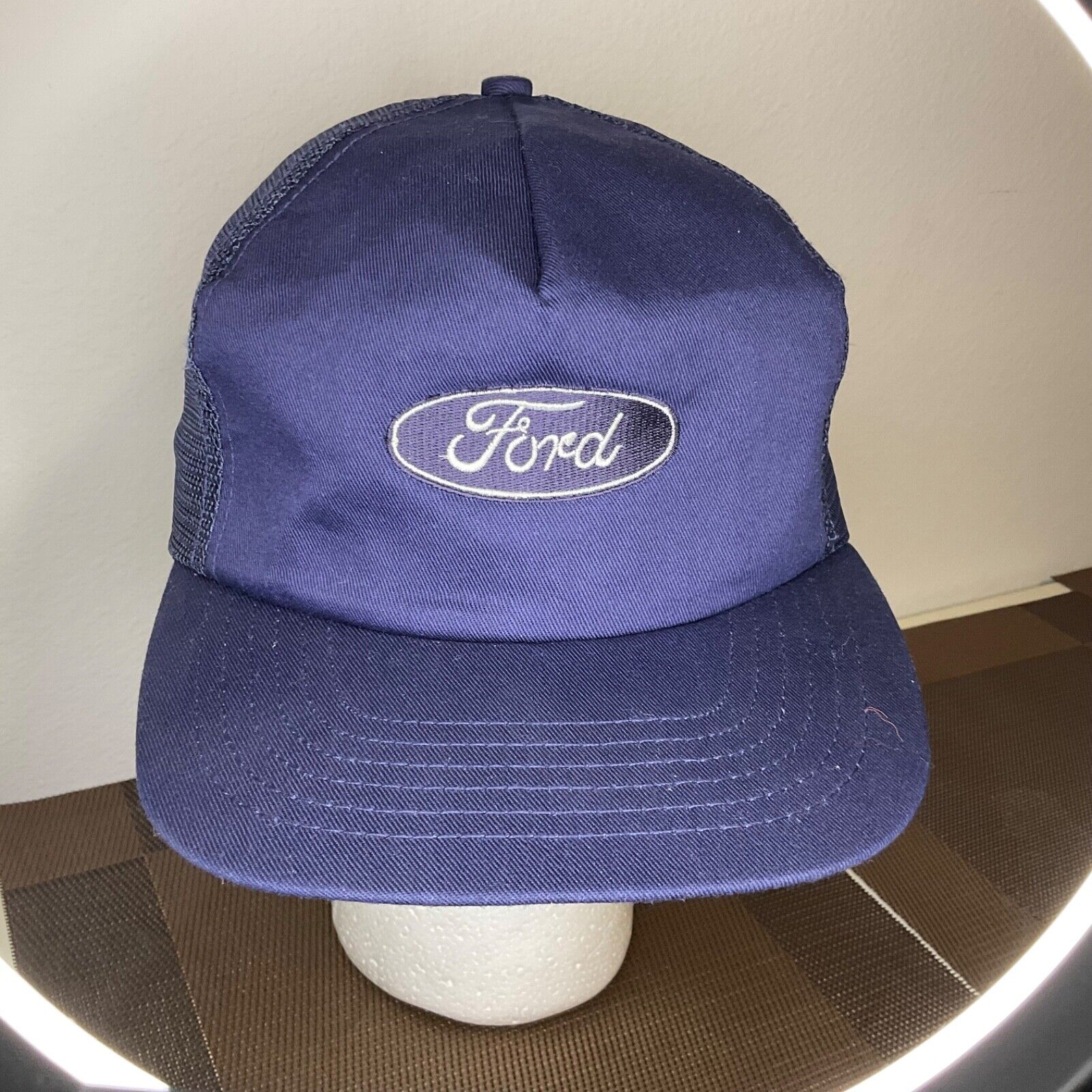 Vintage Ford Snapback Hat *Made in USA Embroidered Blue Mesh
