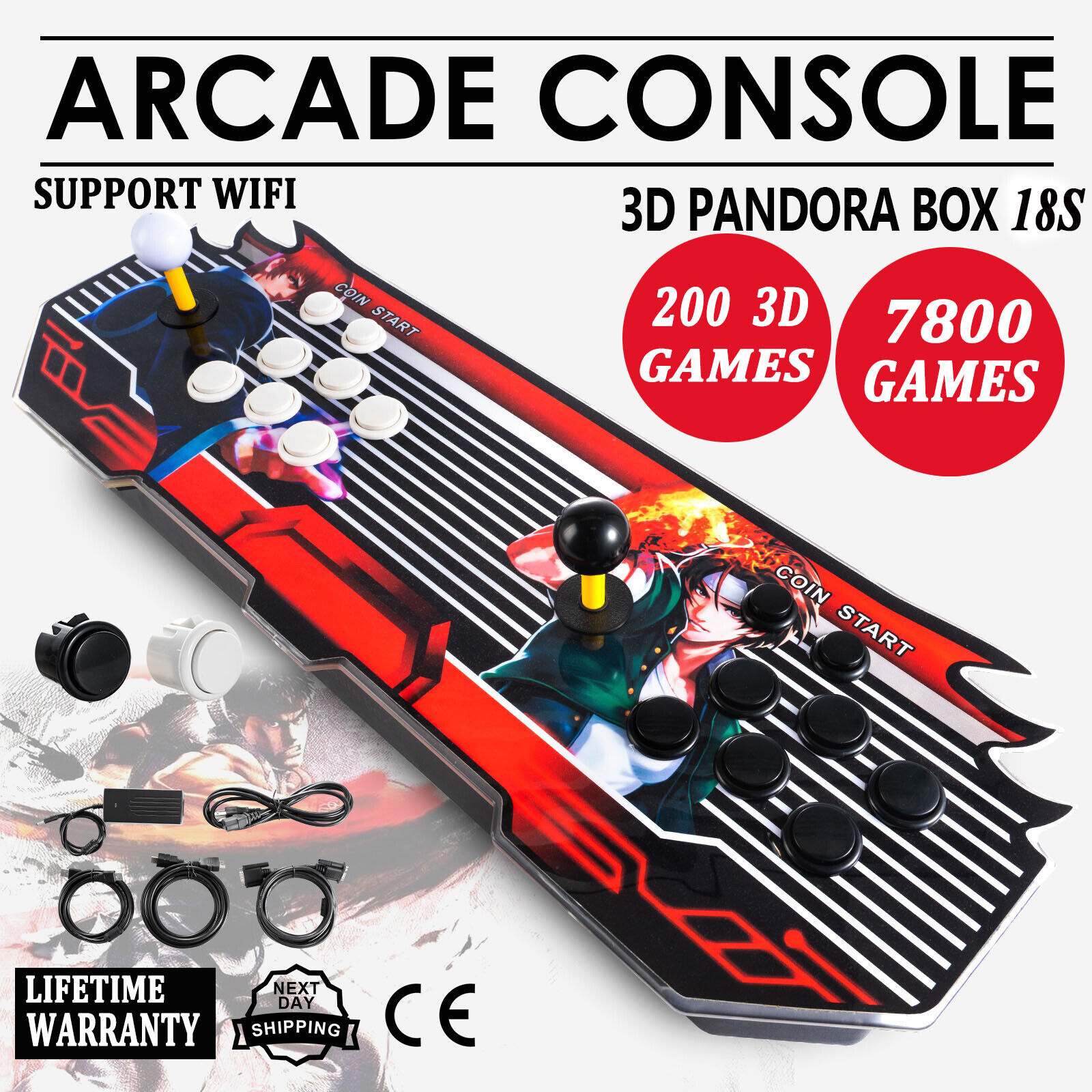 WIFI Pandora Box 18s 8000 In 1 Retro Video 3D Games Double Stick Arcade Console
