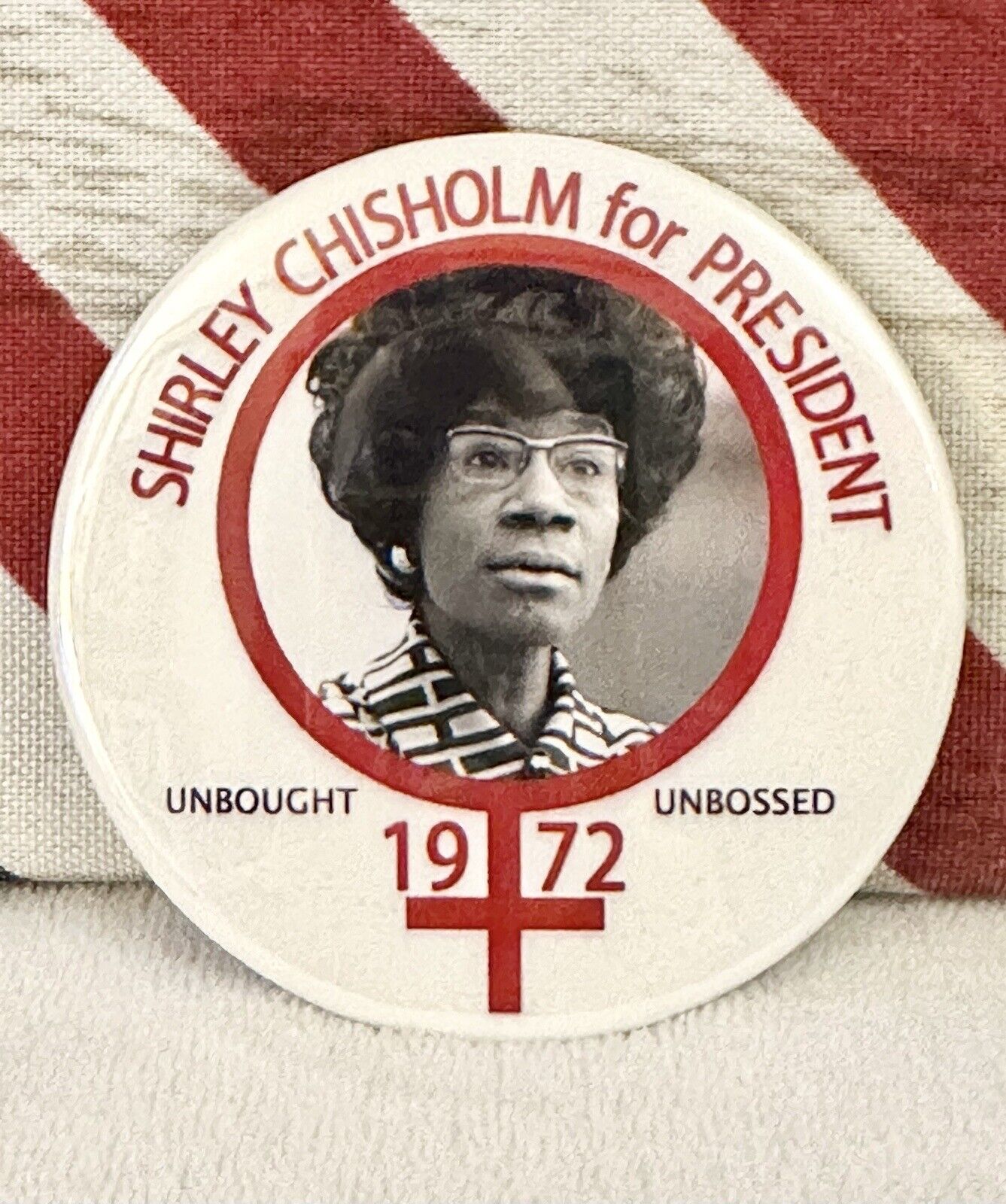Shirley Chisholm for President 1972 Political Pin Button - Revised 2024 Edition