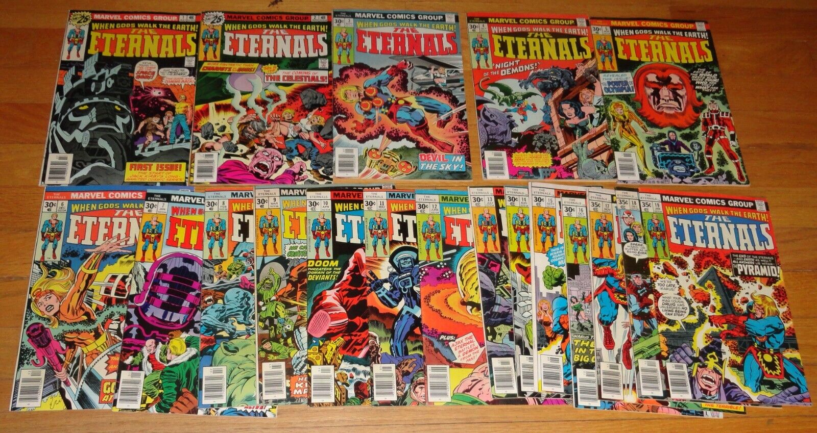 ETERNALS #1-19 complete run CLEAN COPIES VF OR BETTER AVG  1976