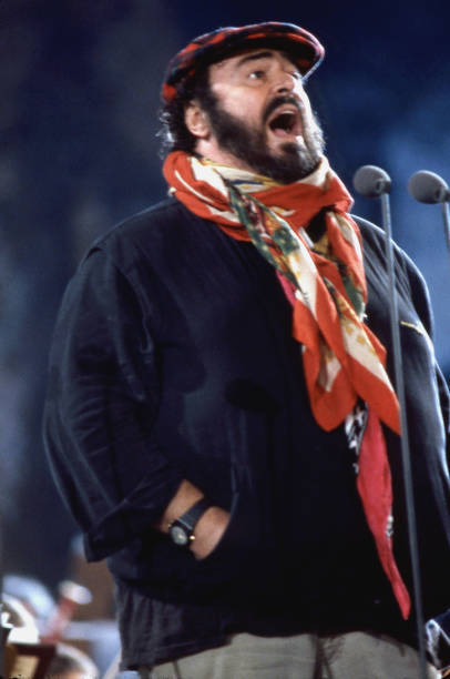 Italian tenor Luciano Pavarotti during a concert in Madrid Spain 1994 Photo