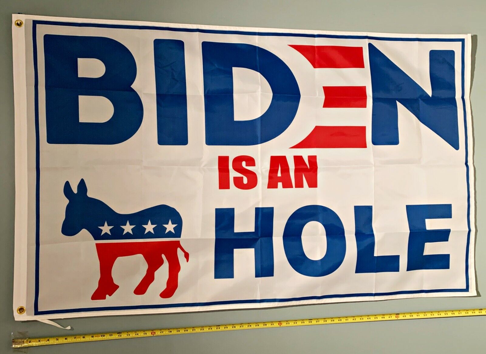 DONALD TRUMP FLAG  USA SELLER Biden Is An A Hole USA Poster Sign 3x5\'