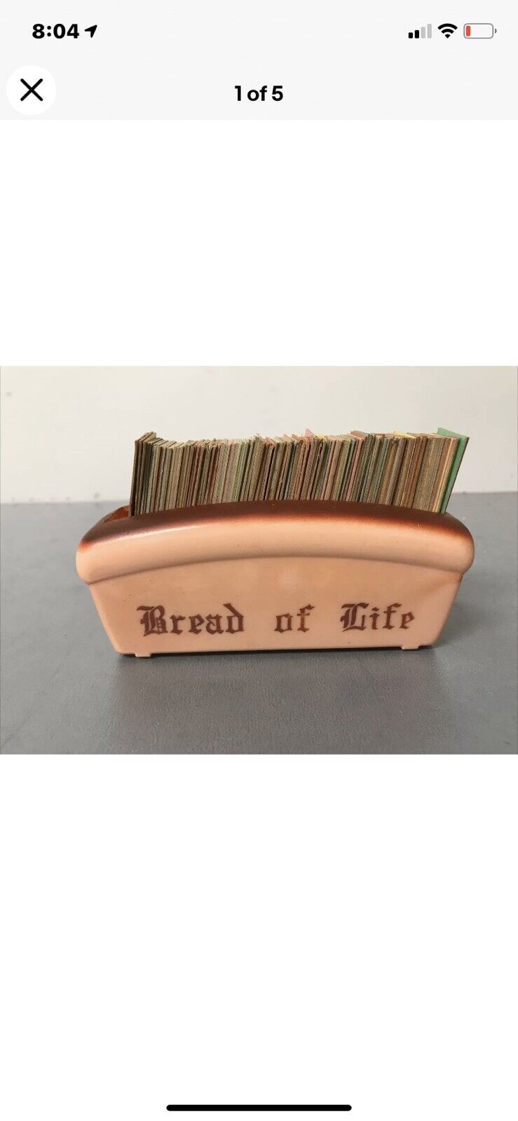 Vintage 1953 Bread Of Life Daily Scripture Holder Cross Publishing Co W/Cards