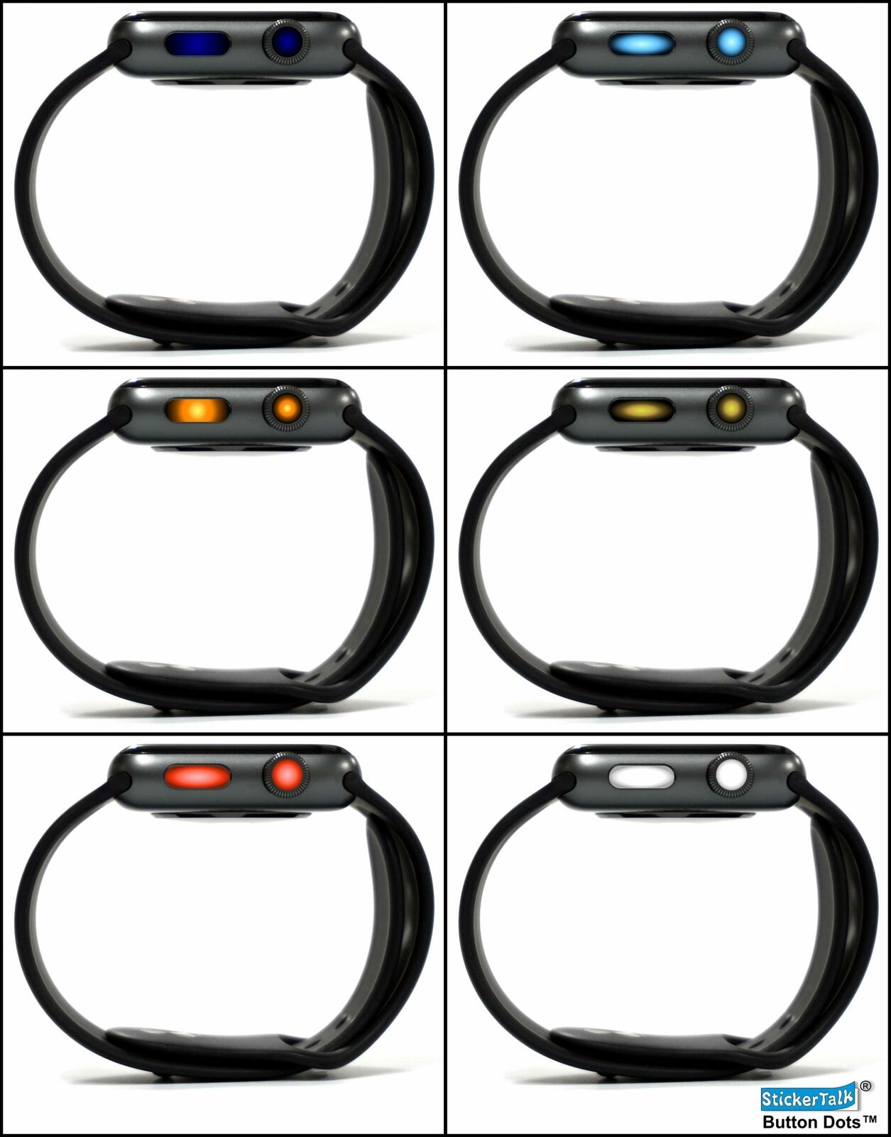 StickerTalk® Brand [24x] Groovy Gradient Apple Watch Crown Button Dots™ Stickers