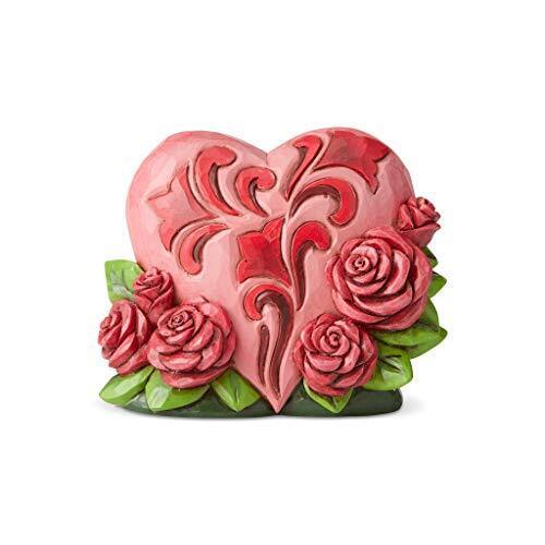 Enesco Jim Shore Heartwood Creek Heart with Roses Miniature Figurine, 3.25 In...