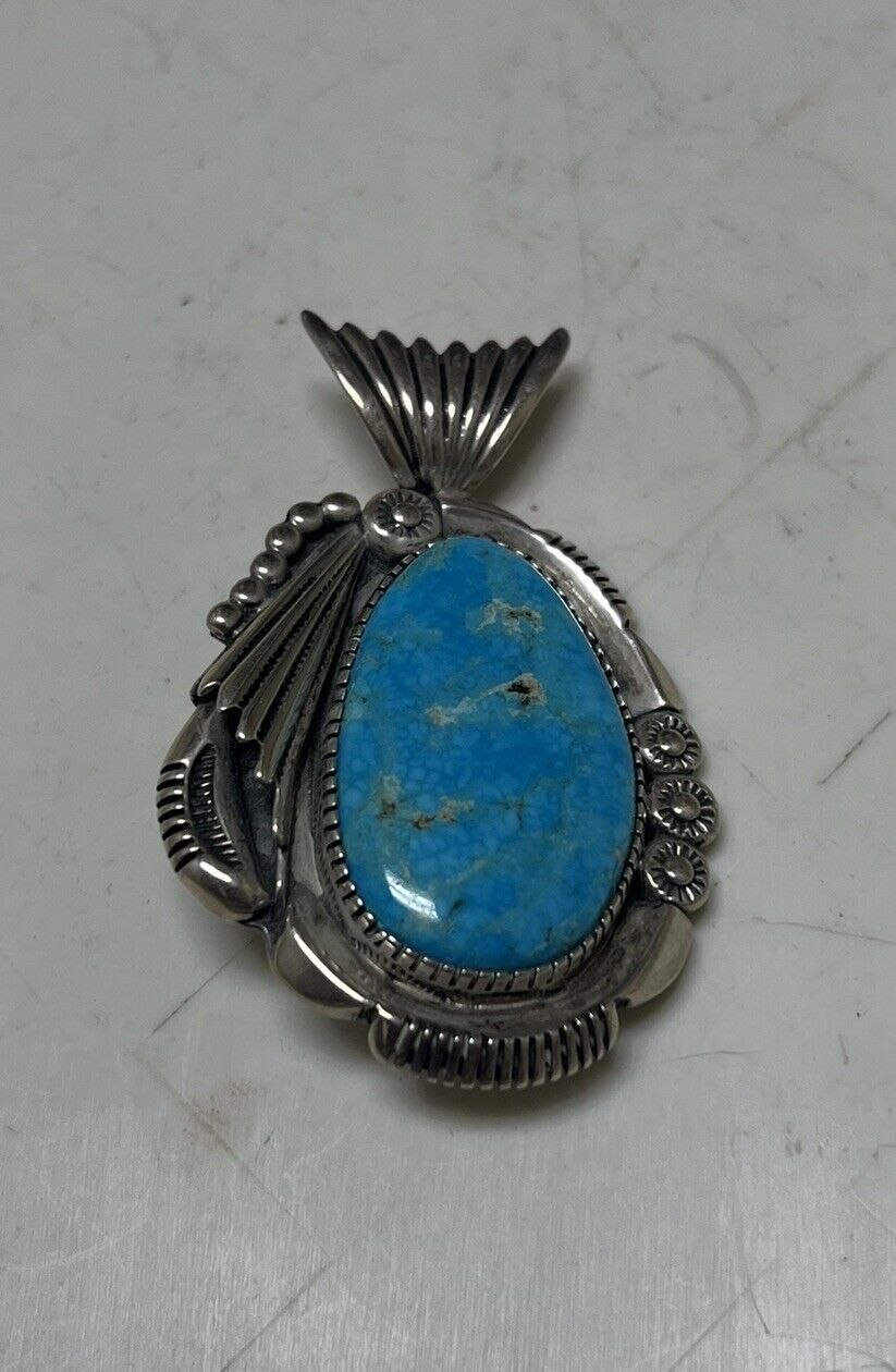 BEAUTIFUL NAVAJO BROOCH - SIGNED C. DRAPER - STERLING SILVER .925 27G Old Pawn