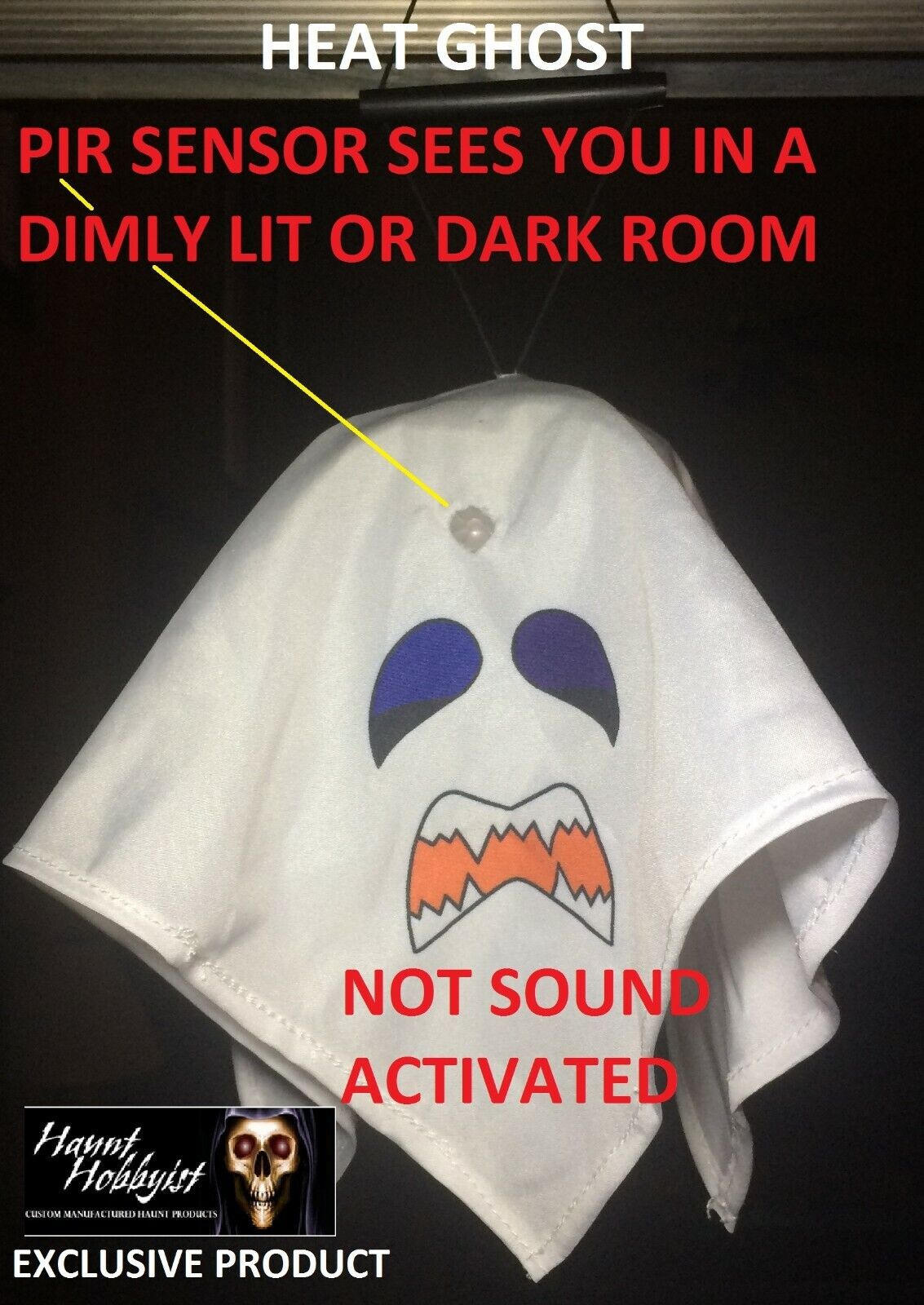 Heat Ghost Halloween Light LED Shaking Control Sensor spirit Not strobie Sonic