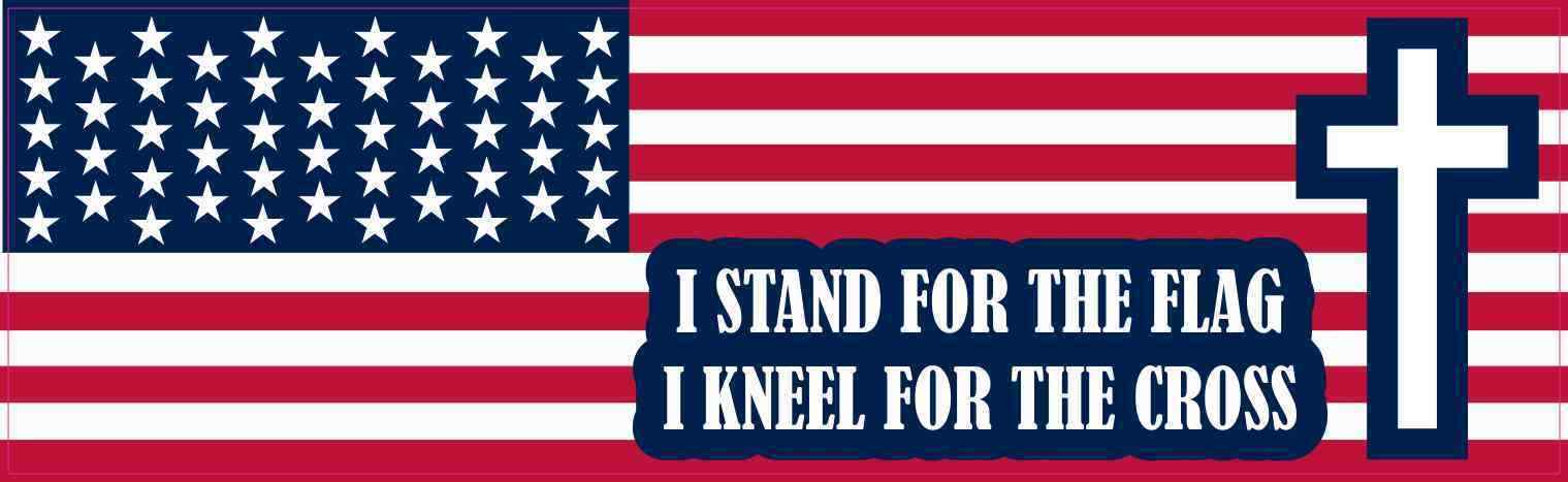 10x3 I Stand for the Flag I Kneel for the Cross Magnet Car Vehicle Magnetic Sign