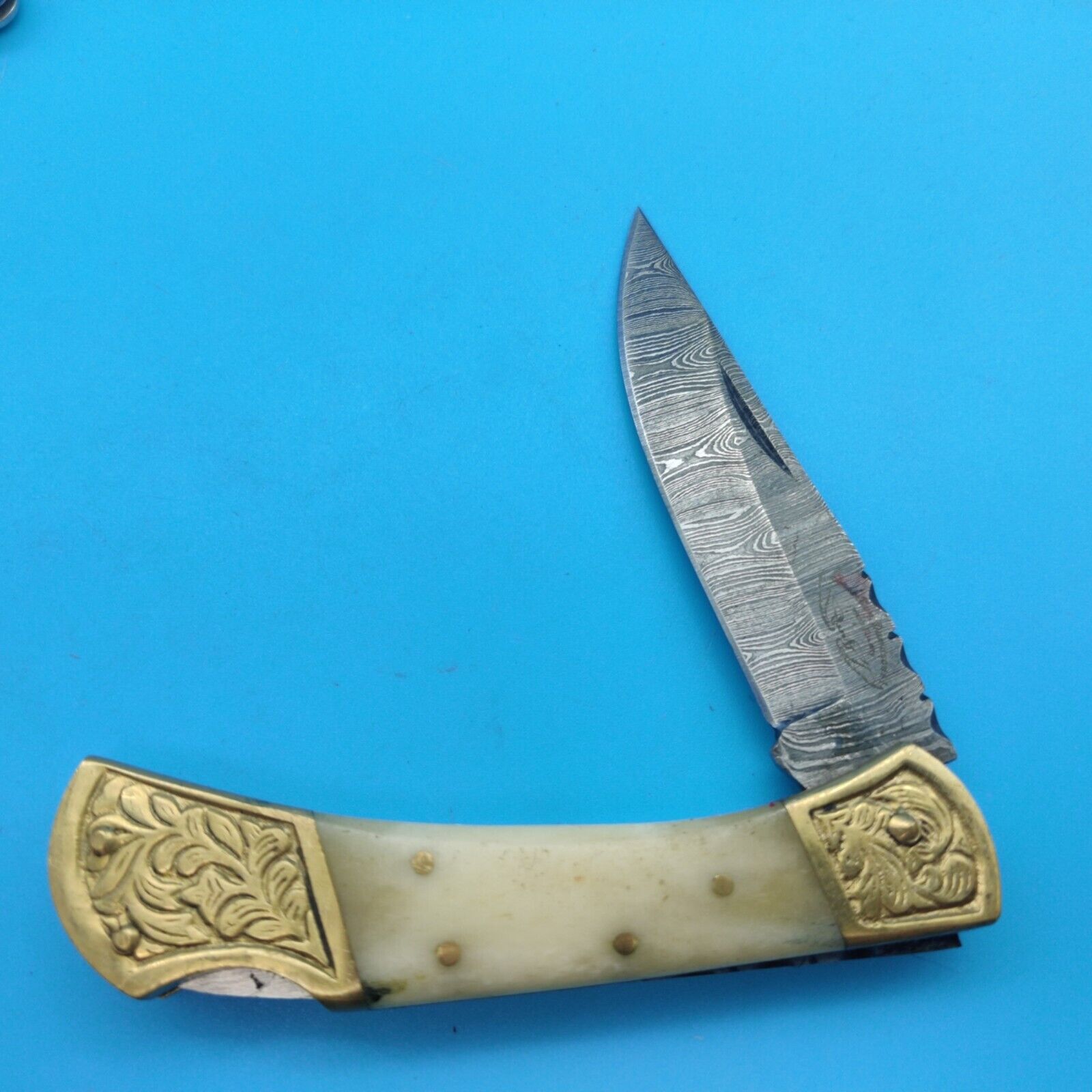Best Buy Damascus Pocket Knife Custom Handmade Steel