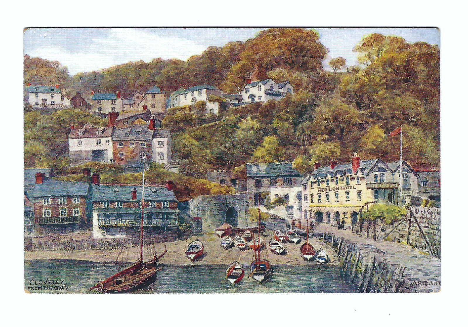 Clovelly England, United Kingdom From the Quay Old Vintage Postcard