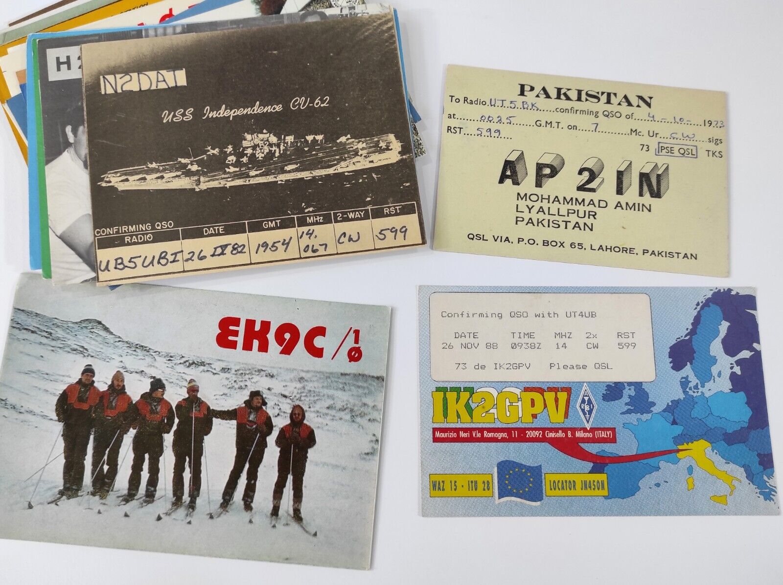 30 QSL cards worldwide 1960s-1992