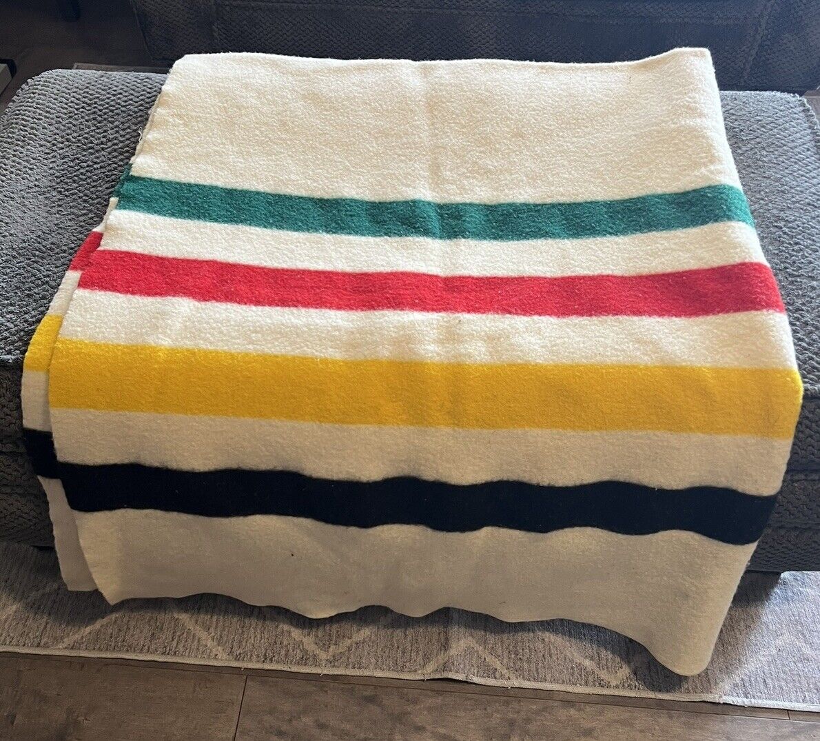 Vintage Pendleton Glacier National Park Wool Blanket Vintage 64”x81” Striped