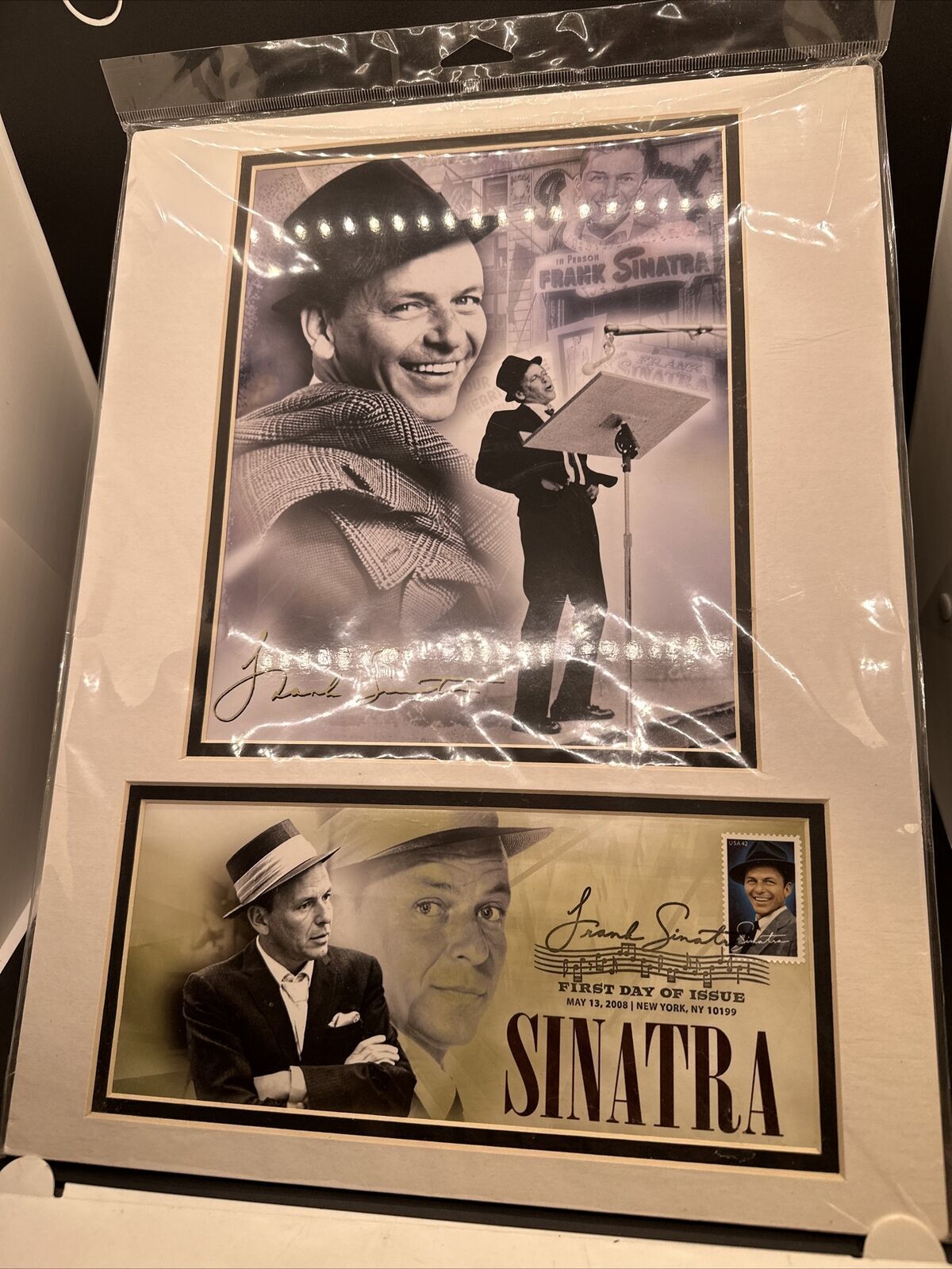 Frank Sinatra USPS First Day of Issue Stamp Poster Matted New Sealed Package