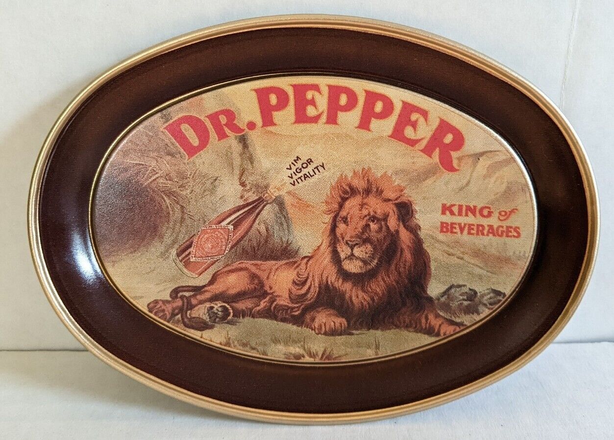 Vintage 1979 Dr. Pepper King of Beverages Soda Pop Soft Drink Lion Tip Tray USA