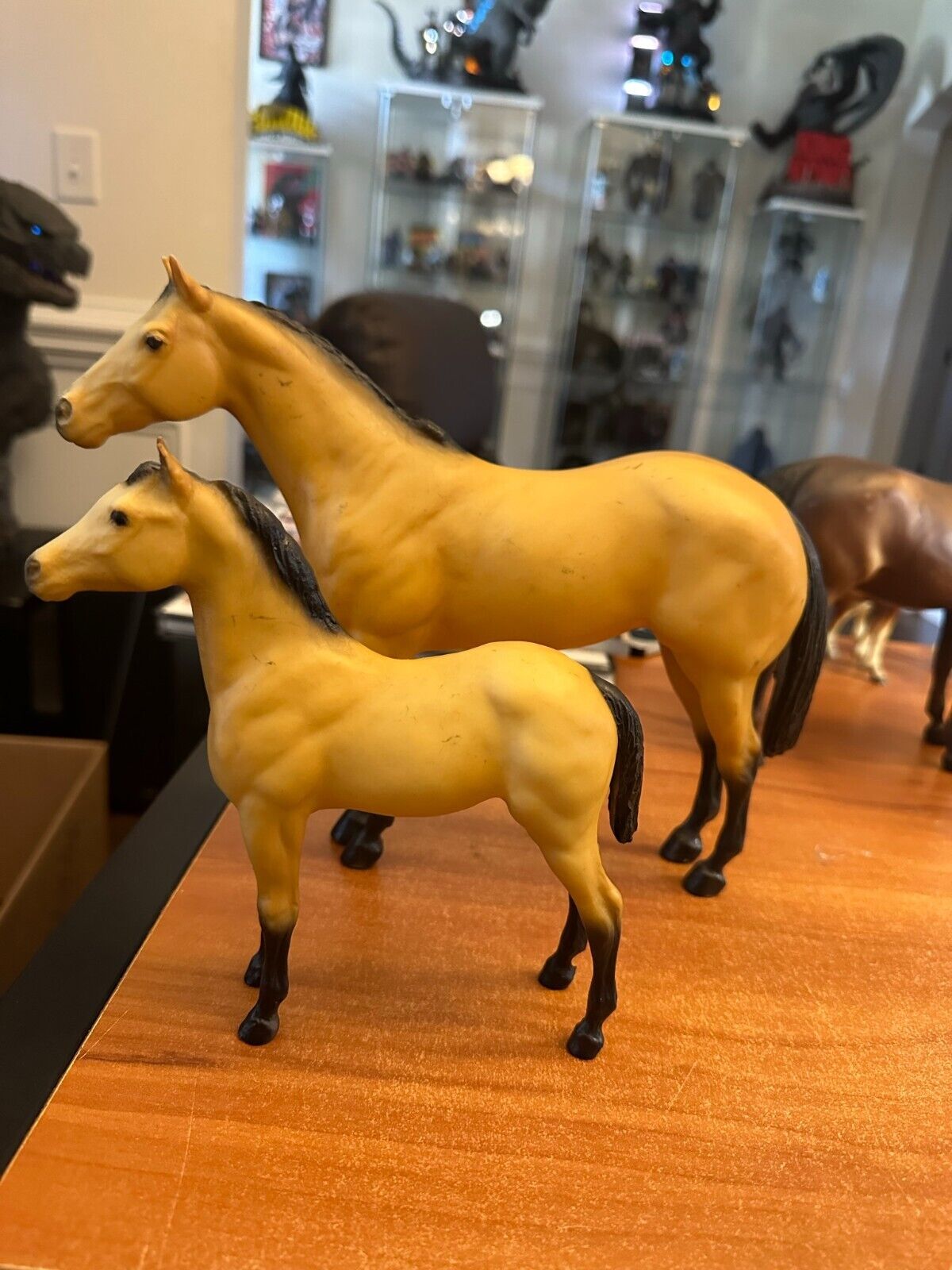 Vintage 2 horse Lot Vintage Breyer mother and foal tan black legs