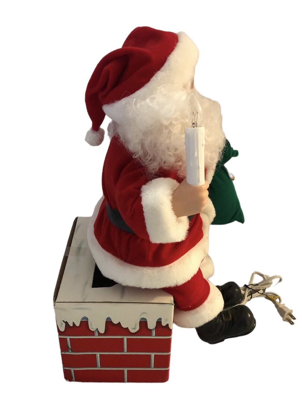 Santa Claus On Chimney Vintage Telco Motionette Christmas Animated 1989 W Box