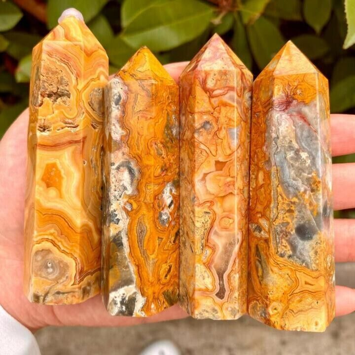 Crazy Lace Agate Crystal Tower Obelisk Natural Protection Stone Healing Mineral