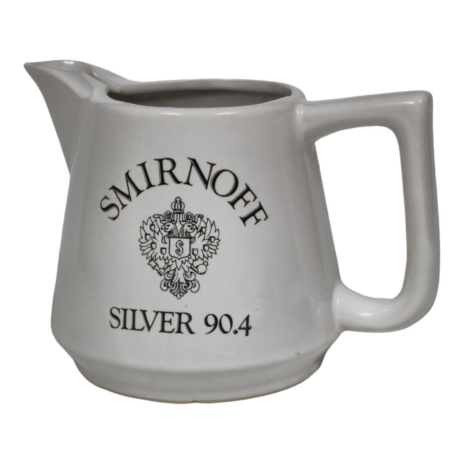 Smirnoff Silver 90.4 Proof Vodka Pitcher Vtg 70s Retro Barware Collectible