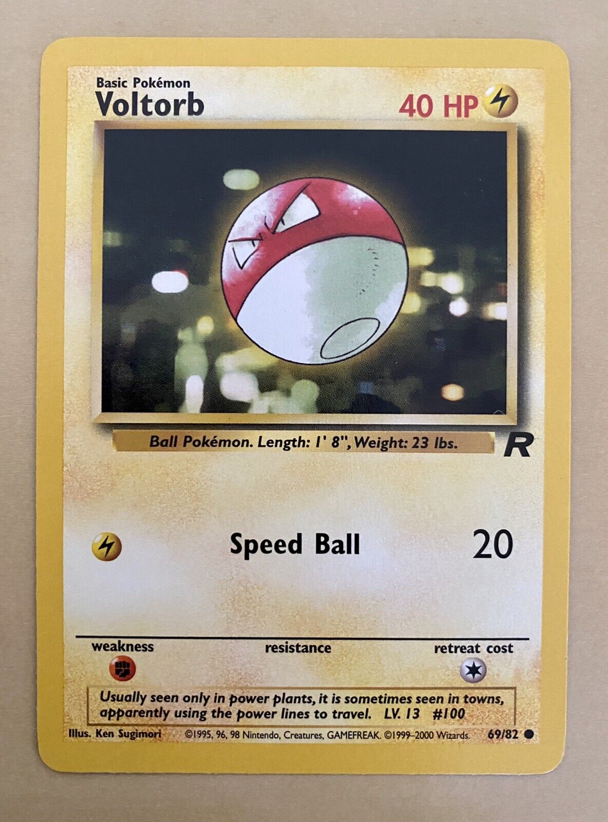Voltorb 69/82 Team Rocket Pokemon Card
