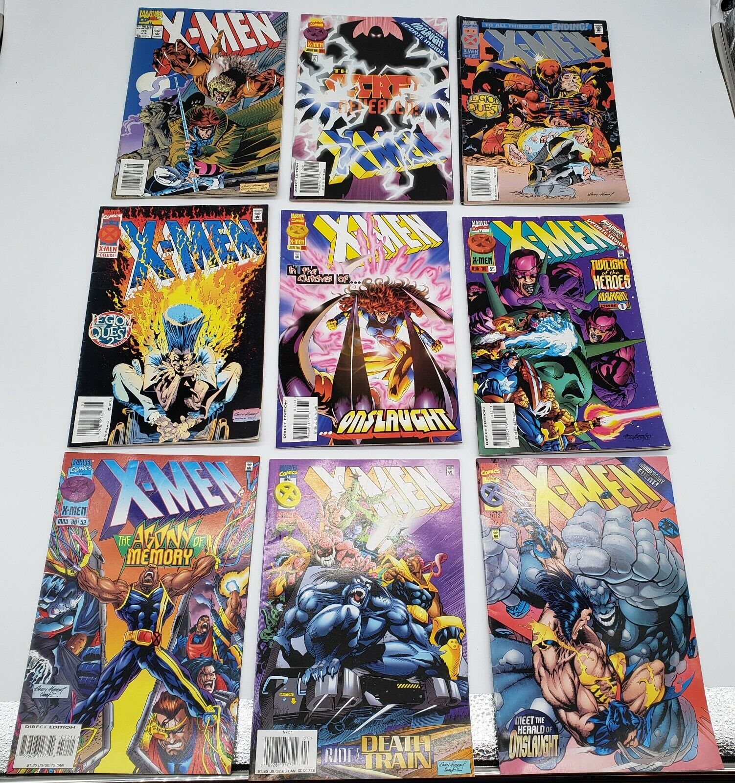 Lot of Fifteen (15) X-Men Marvel Comics - Uncanny, Shattershot, Phalanx Covenant