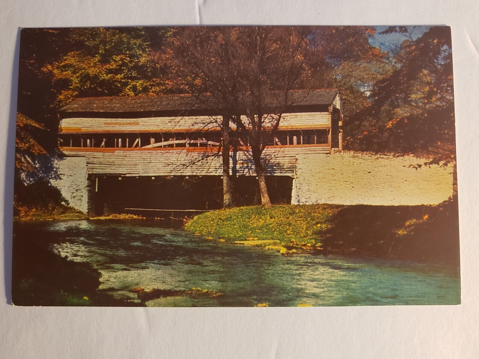 Valley Forge PA Old Covered Bridge Postcard  - Pennsylvania
