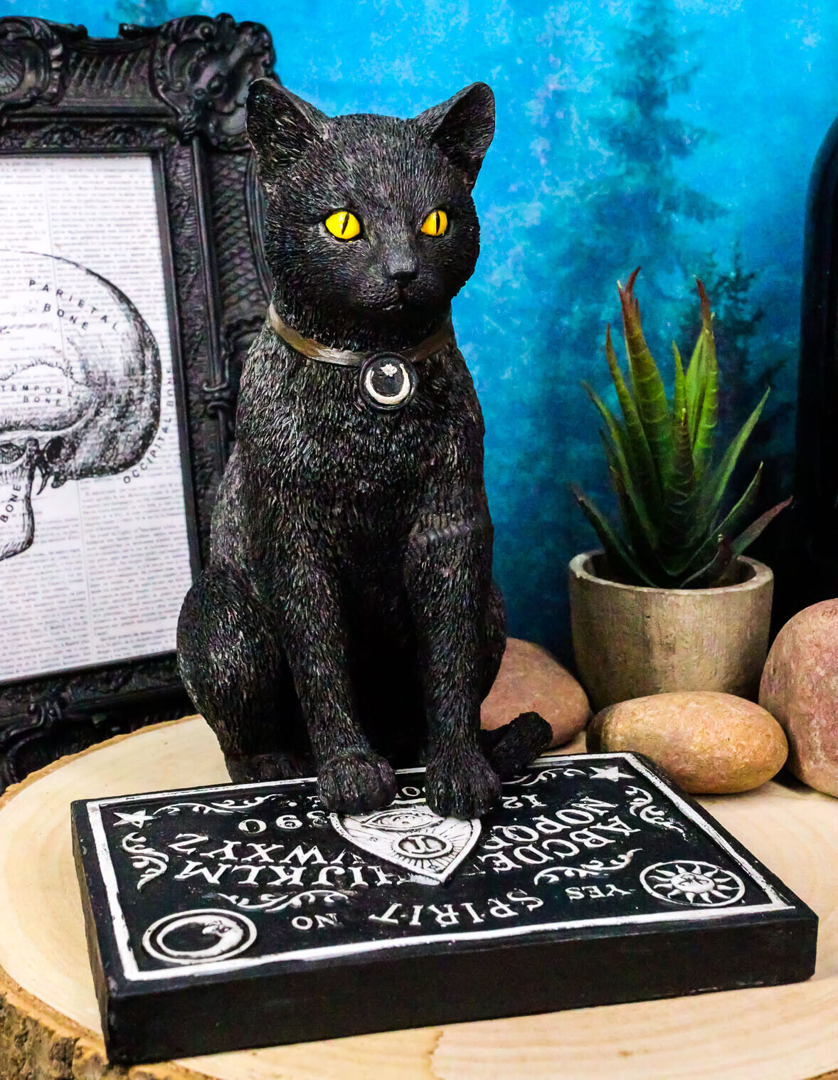 Ebros Witching Hour Halloween Black Cat Ouija Spirit Board & Planchette Figurine