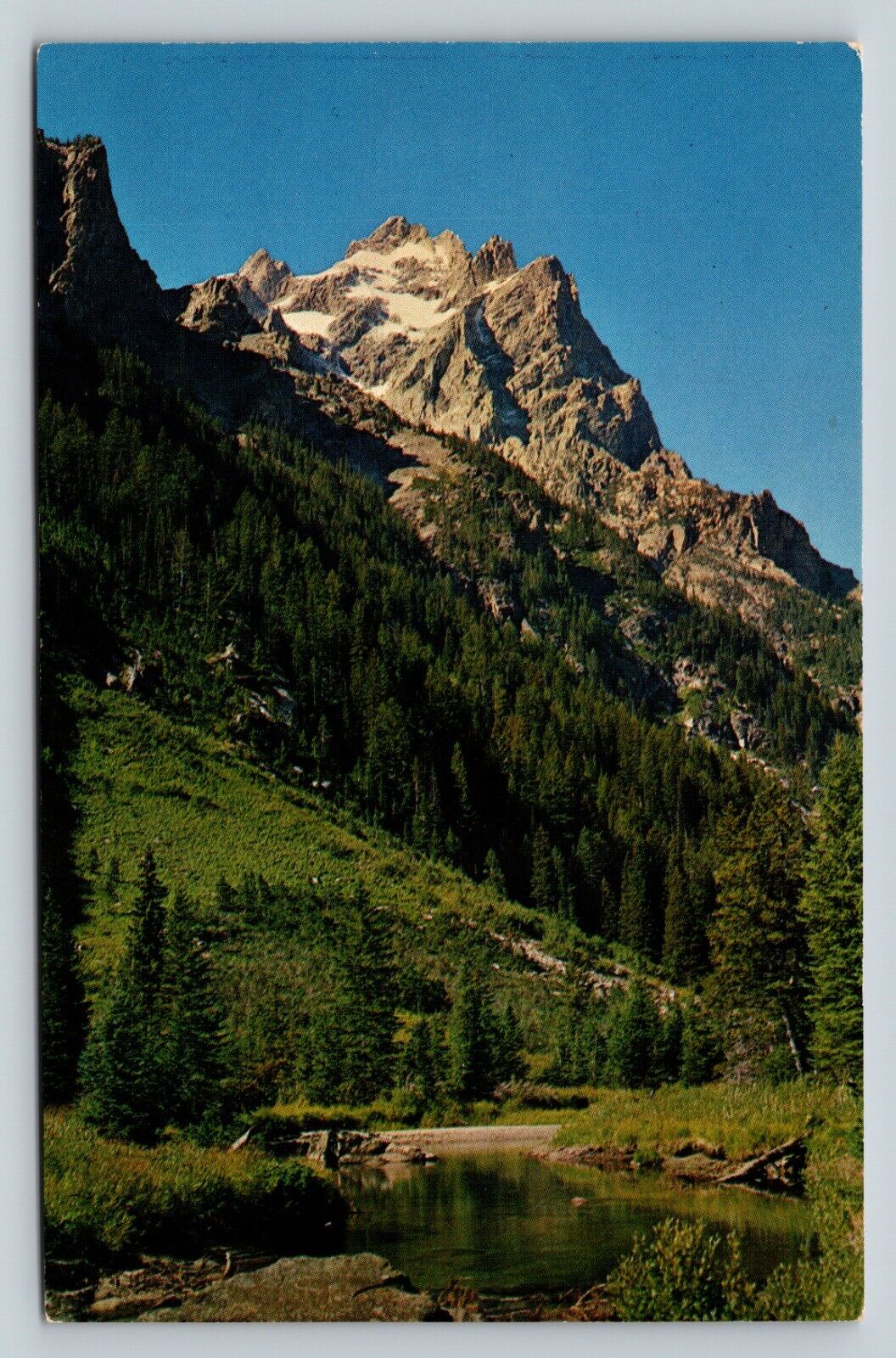 Snow Clad Pinnacle Of Grand Teton ~ Wyoming ~ VINTAGE View Postcard