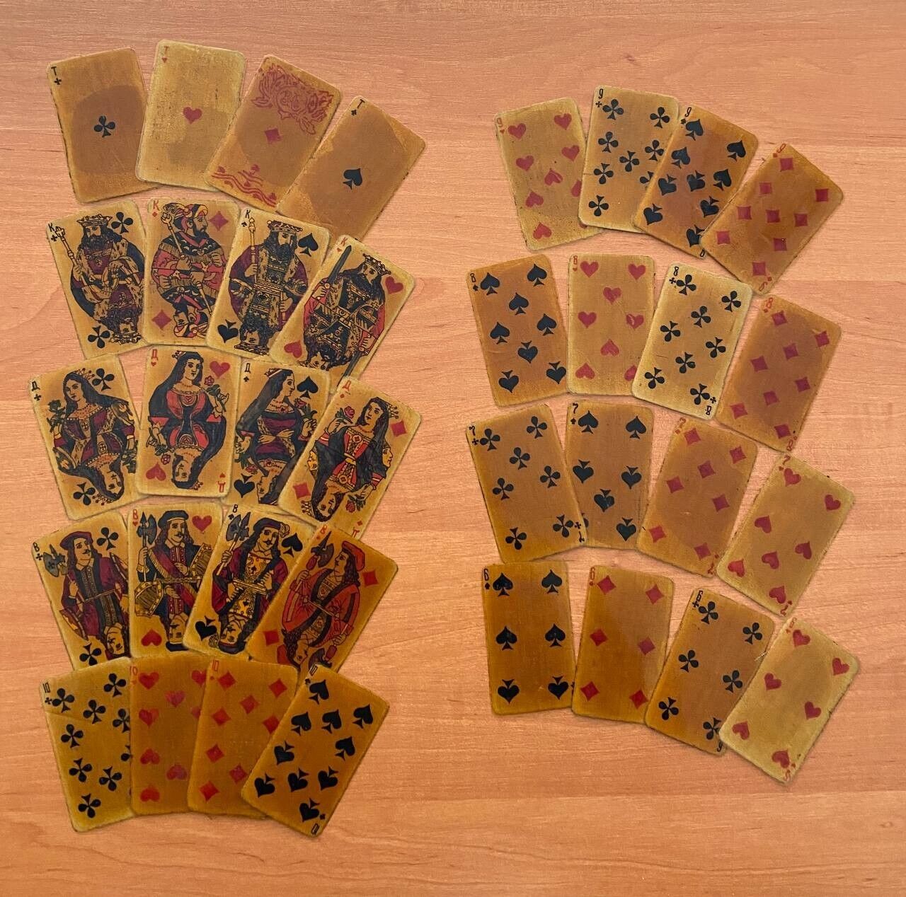 Rare Handmade Playing Cards 36 pcs Prison Art 50-60s #1854