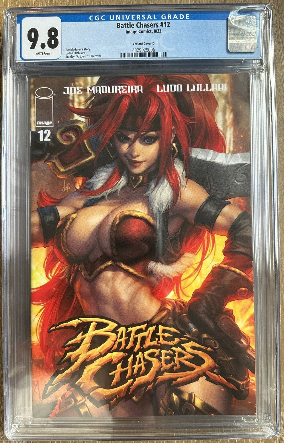 BATTLE CHASERS 12 RED Monika Sexy Stanley Artgerm Lau Variant COVER D CGC 9.8