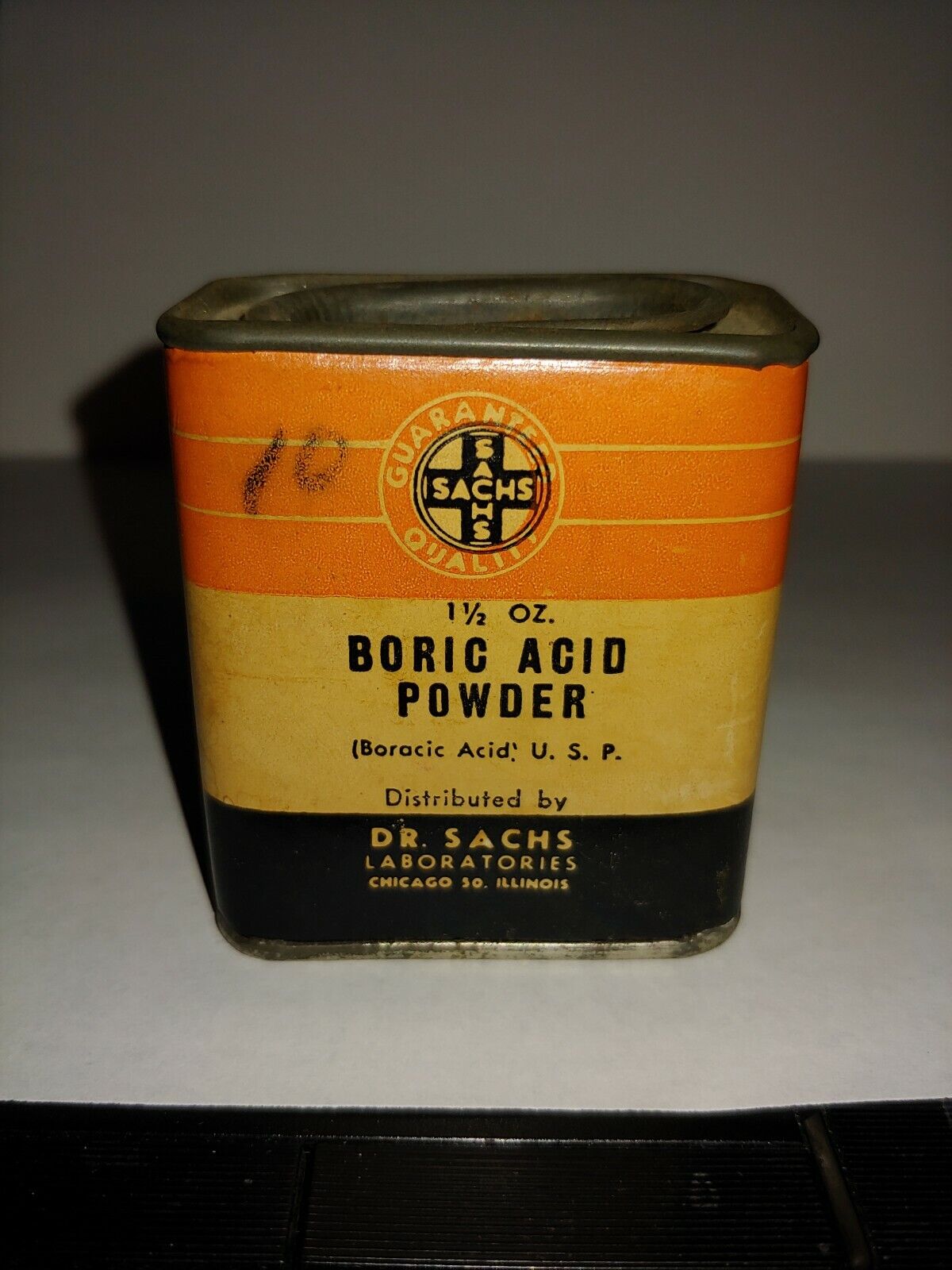Vintage 1-1/2 oz Powder Container Dr. Sachs Labs Chicago 50 Illinois 