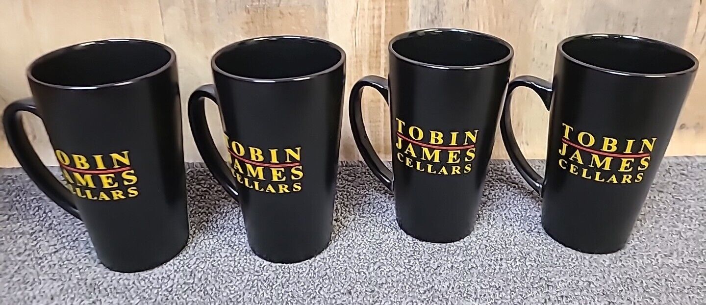 Set 4 TOBIN JAMES CELLARS WINERY PASO ROBLES, CALIFORNIA CERAMIC COFFEE MUG CUPS