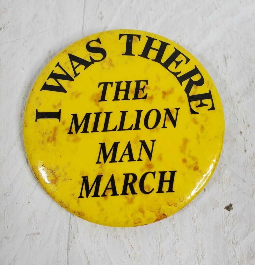 I Was There Million Man March Pinback Button Louis Farrakhan Vintage 1995