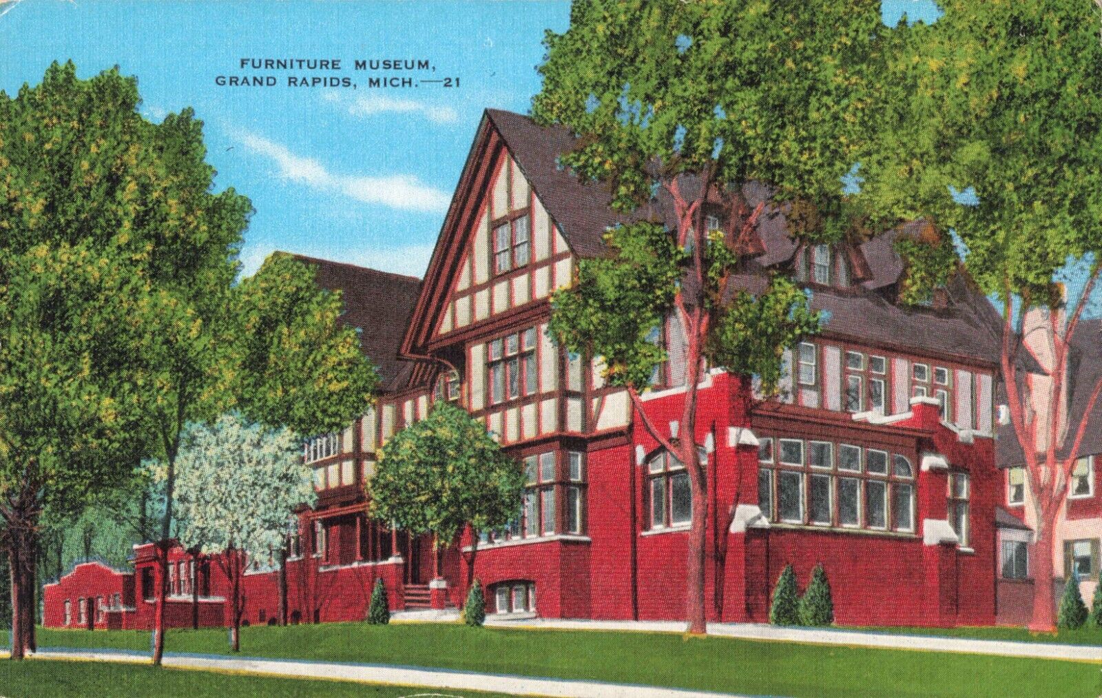Grand Rapids MI Michigan, Furniture Museum, Vintage Postcard