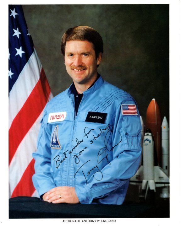 ANTHONY TONY W. ENGLAND signed 8x10 NASA ASTRONAUT litho photo GREAT CONTENT