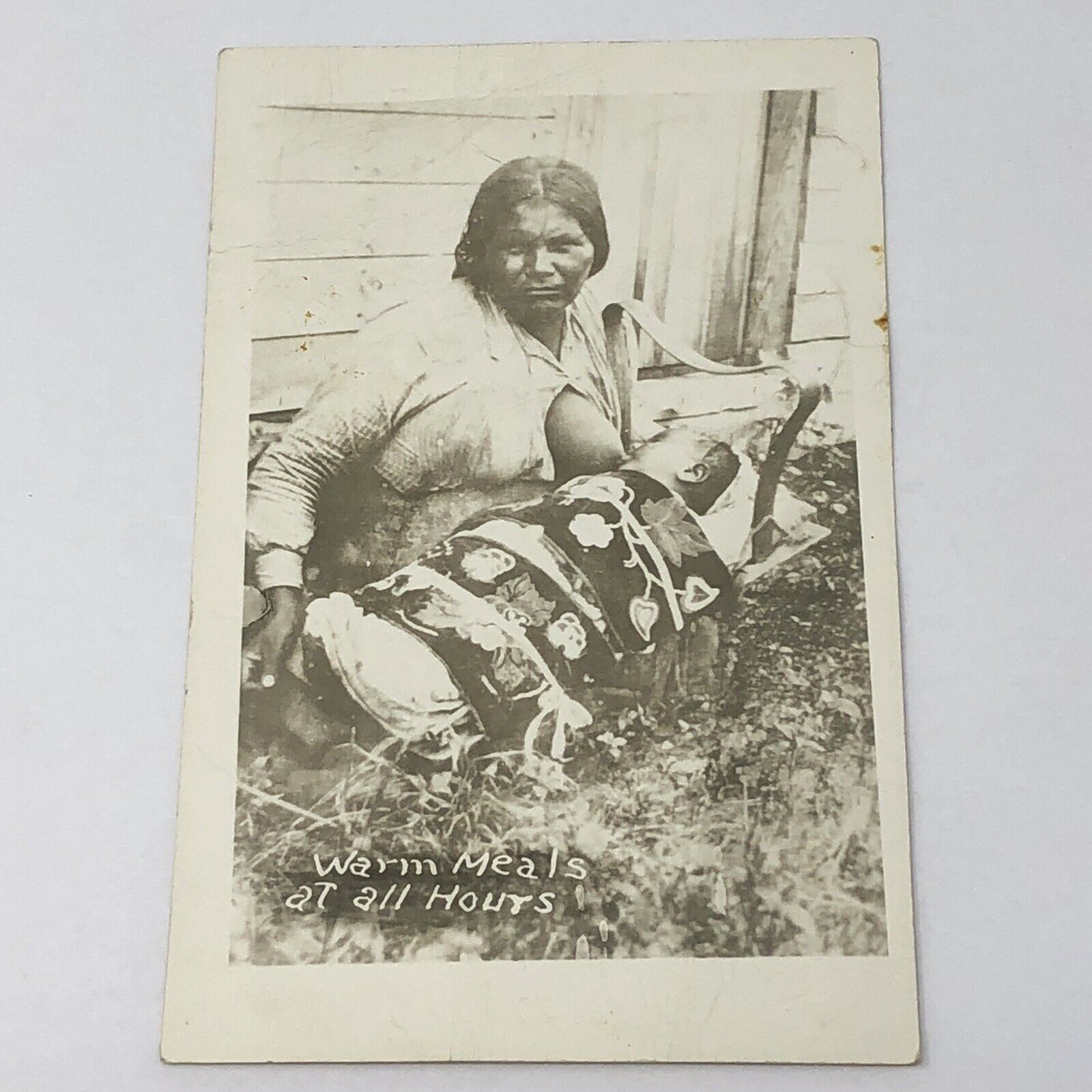1908 RPPC Native American Breast Feeding Warm Meal Is At All Times Postcard