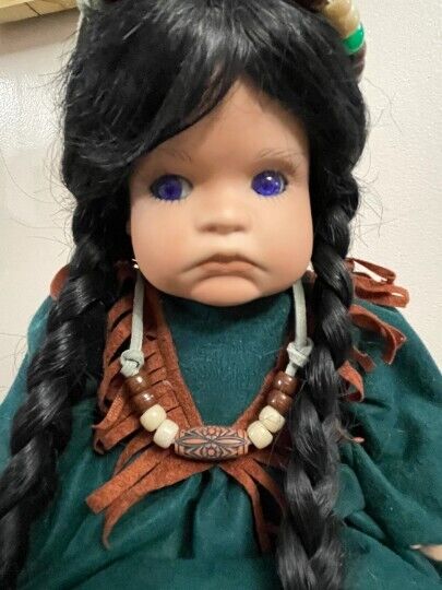Vintage Gene Schooley Native American doll, “Little Dove II”, Sept 1994, #126 