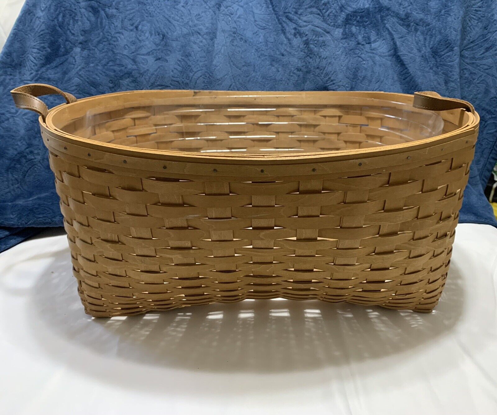 Longaberger 2011 Blanket Basket With Protector Used Condition