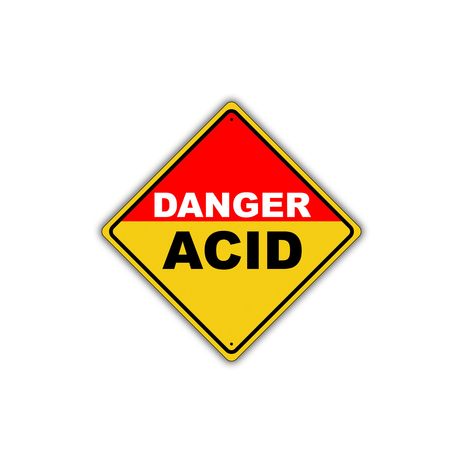Danger Acid Diamond Sign Hazardous Areas OSHA Safety Warning Aluminum Metal Sign
