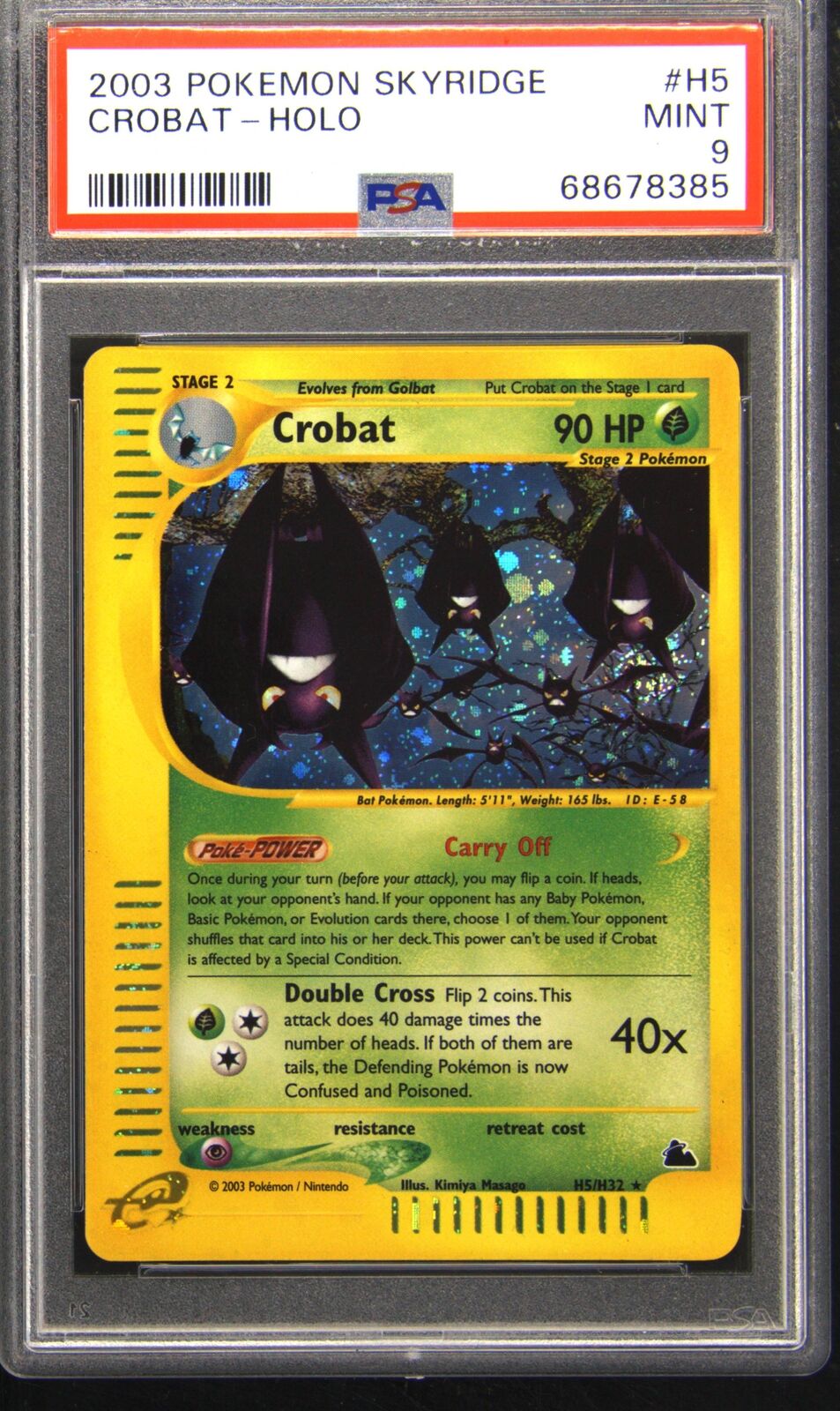Crobat H5 Pokemon Skyridge Holo Rare PSA 9 2003 Pokemon TCG Card