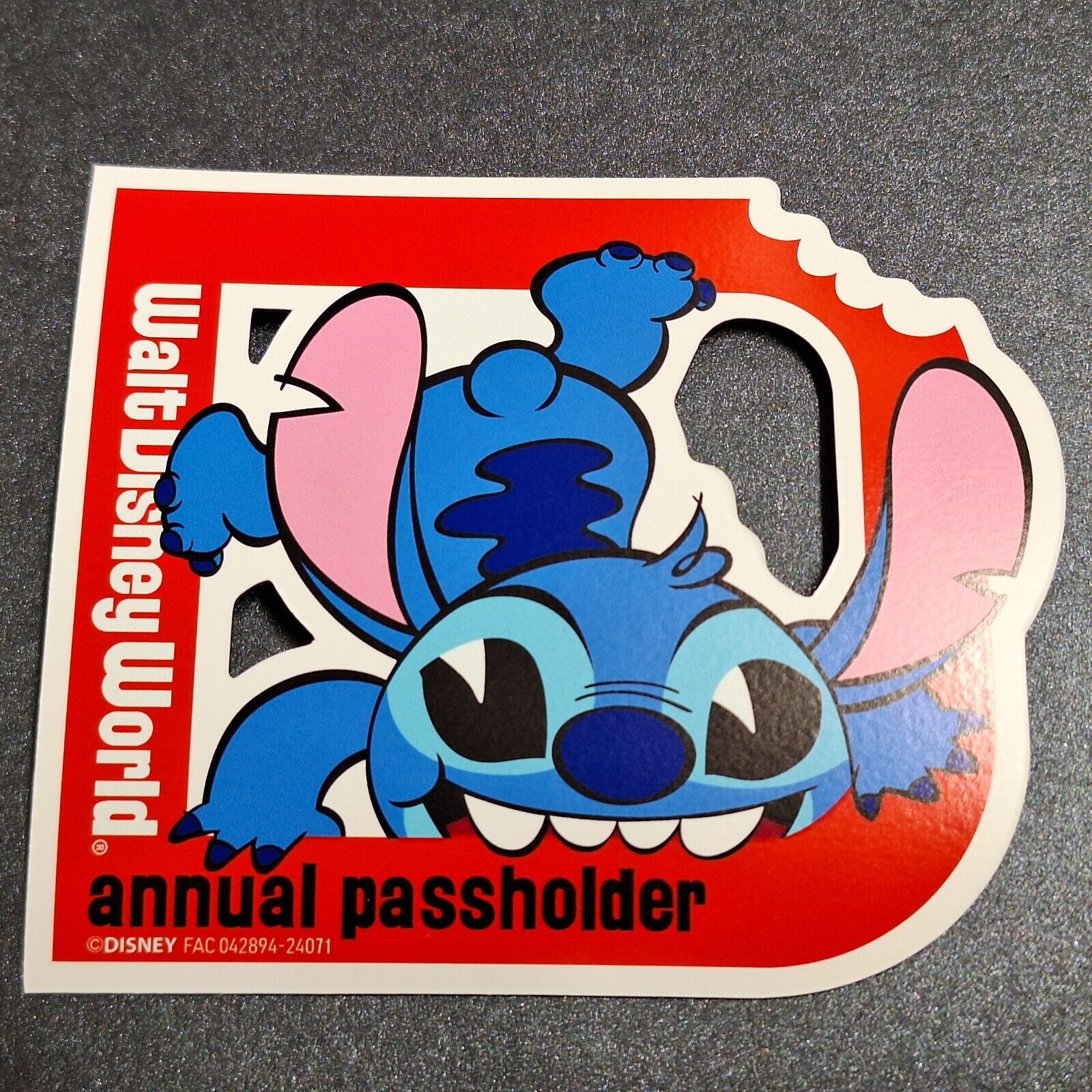 Aftermarket Walt Disney Annual Passholder Stitch in 2024 magnet